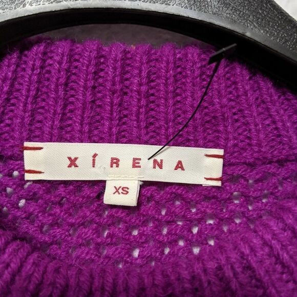 XIRENA Alpaca Oversized Round Neck Jumper Sweater Purple - Picture 6 of 9